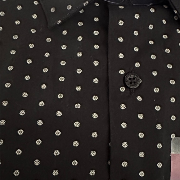 Lucky Brand Men's Black and White Polka Dot Shirt - Picture 2 of 4
